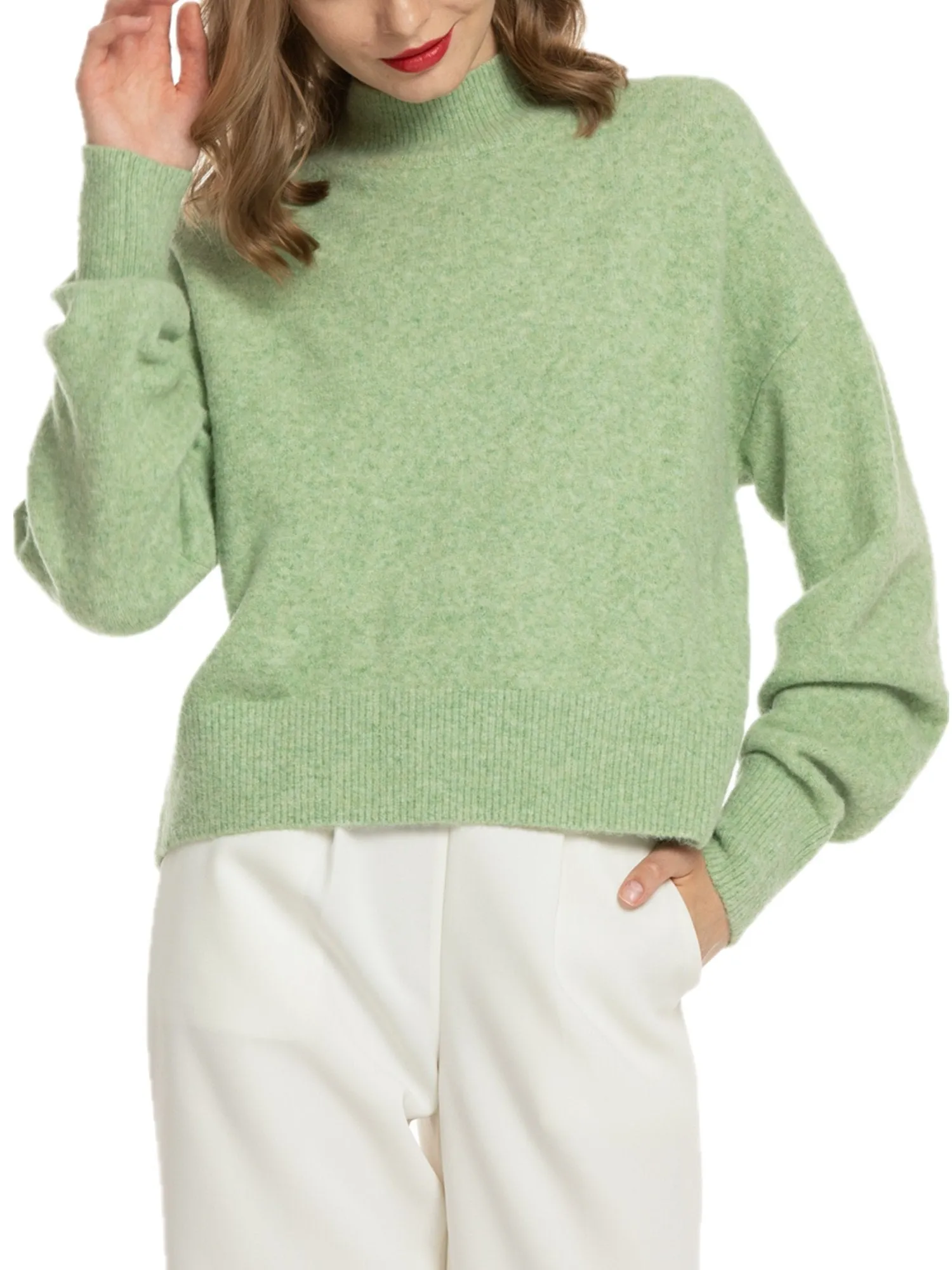 Woolicity Mock Neck Oversized Loose Sweater