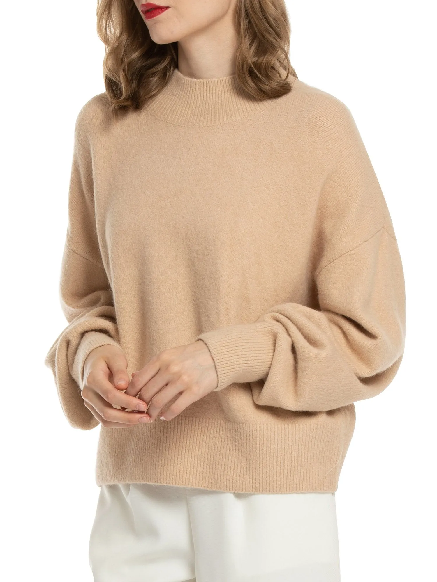 Woolicity Mock Neck Oversized Loose Sweater