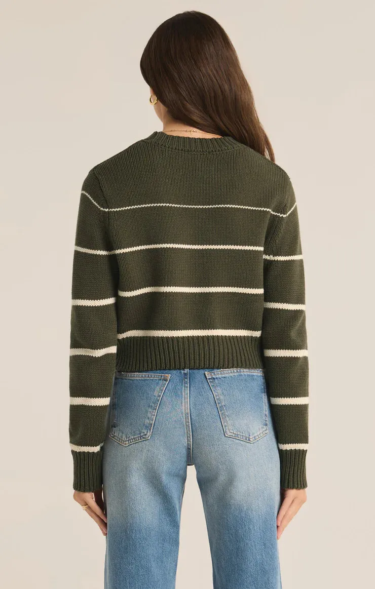 Z Supply Milan Stripe Sweater, Grape Leaf