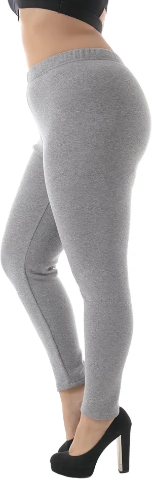ZERDOCEAN Women's Plus Size 100% Cotton Fleece Lining Leggings