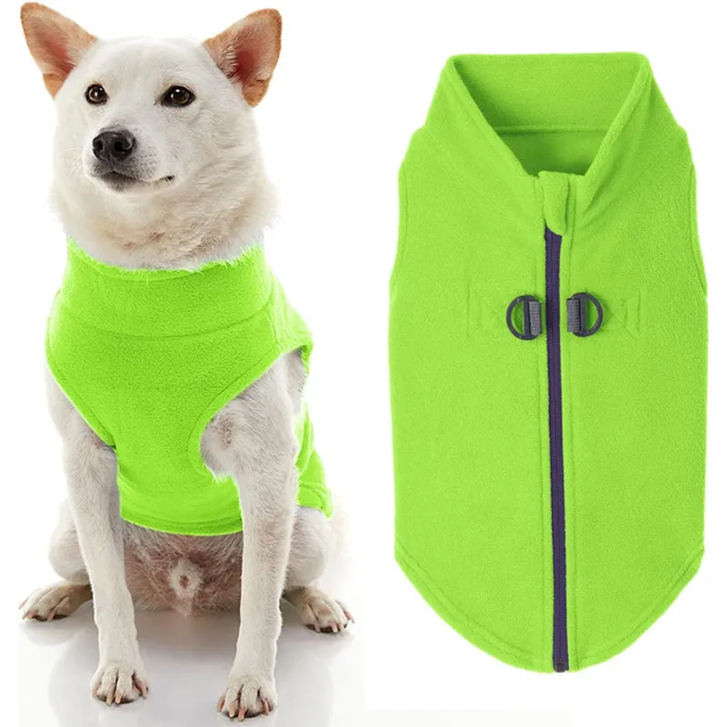 Zip Up Fleece Dog Sweater Winter Small Dog Sweater