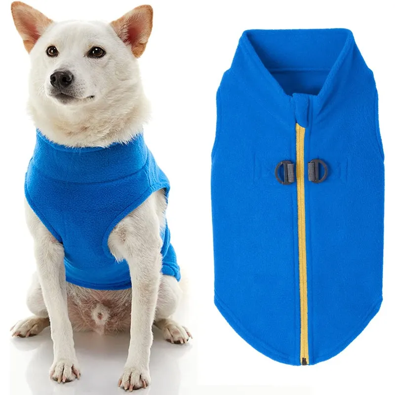 Zip Up Fleece Dog Sweater Winter Small Dog Sweater